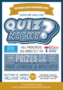 Teenage Cancer Trust Quiz Night Poster A4 0117840